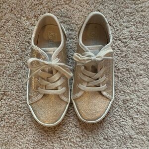 Keds Girls Gold Sparkle Sneakers Size 9.5 9 kids kid shoes